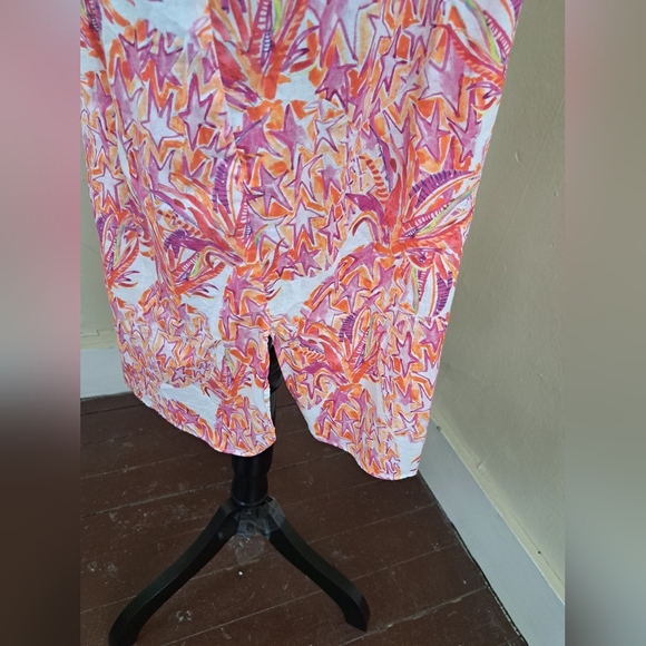 Vilagallo Women's Short Dress with Pineapple Print 100% Cotton Size 42(L) - Picture 5 of 16